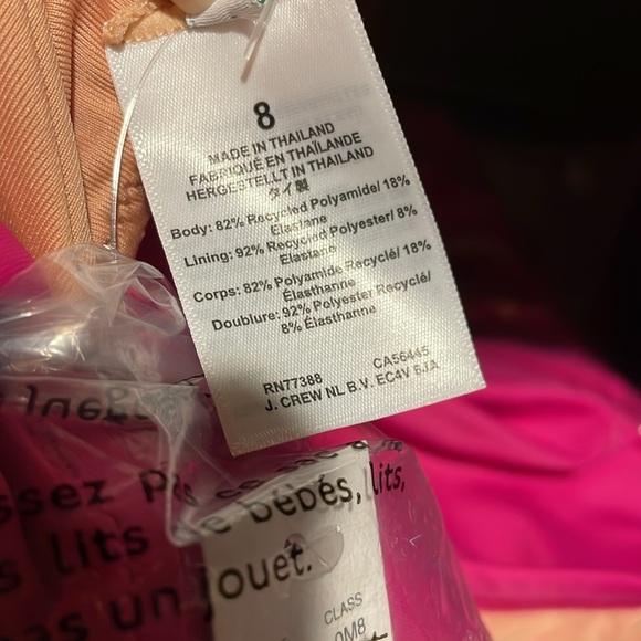 NWT J. Crew Flamingo Pink Ruffle Plunge Lined Ruched Side Padded Cup Swimsuit - Picture 15 of 15